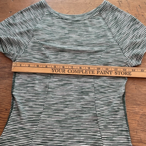 Topshop Green Striped Skater Stretch Dress - Picture 8 of 16